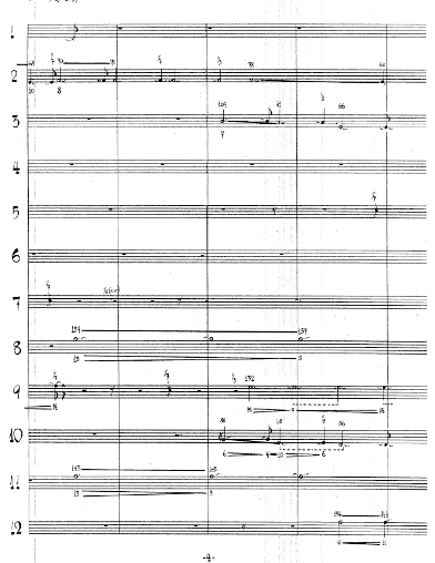 A sample of the notation for John Cage’s Imaginary Landscape No. 4 (1951)