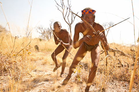 San hunters stalking prey using bows and poisoned arrows ©Christian Boix