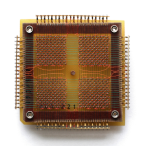 Magnetic Core Memory used from the 1950s-1970s. We can almost still see the legacy of the loom here in the woven pattern of wires. © Konstantin Lanzet